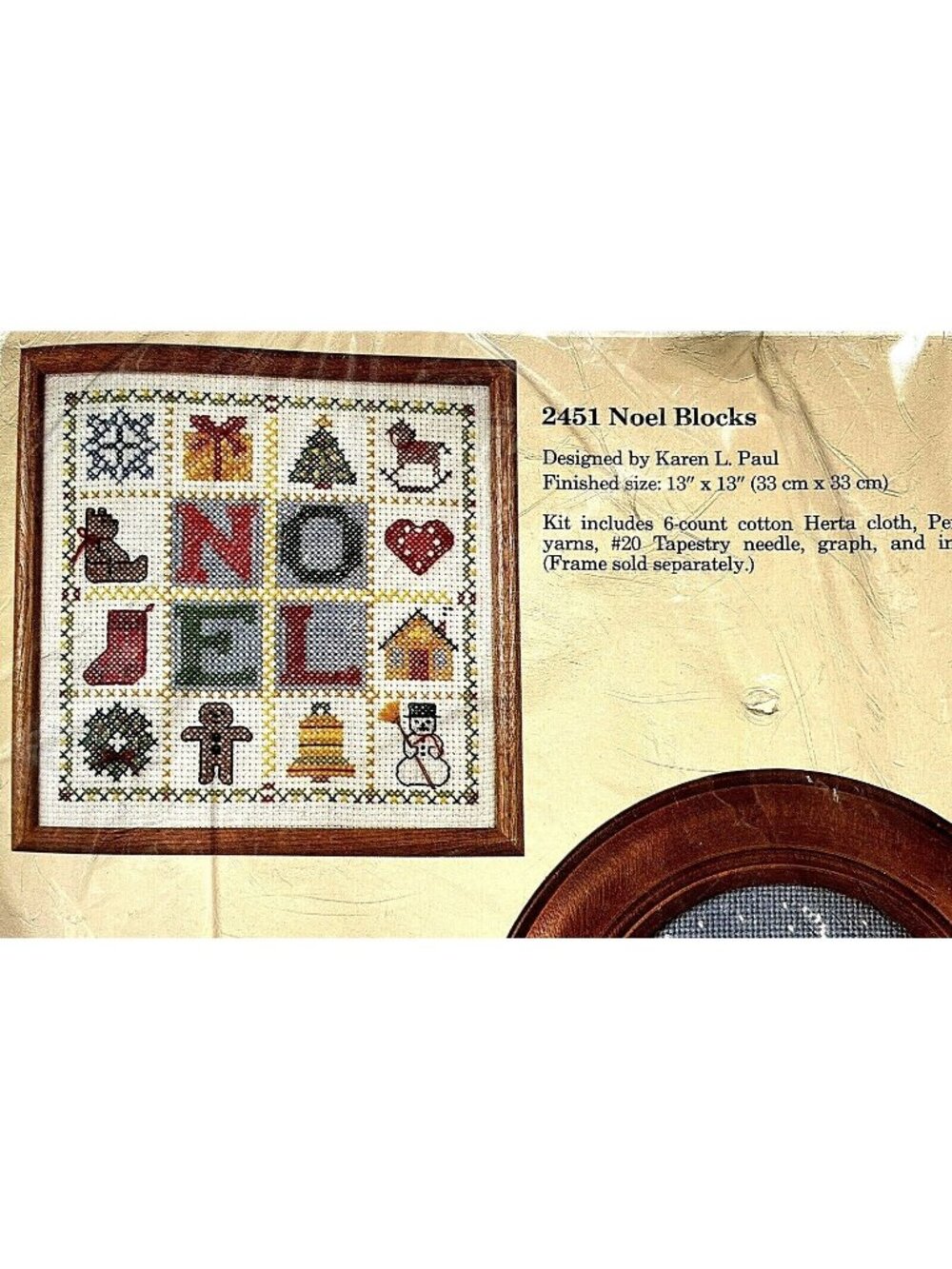 The Creative Circle cross stitch kit # 2451 Noel Blocks